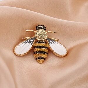Rhinestone Bee Brooch Alloy Jewelry Pin Yellow Bumble Bee Brooch Suit Corsages